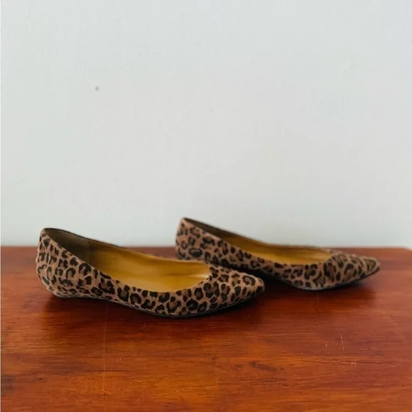 Stuart Weitzman leopard print low wedge heel shoes sz 8 m - Picture 4 of 9